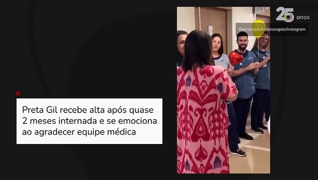 Preta Gil recebe alta após quase 2 meses internada e se emociona ao agradecer equipe médica