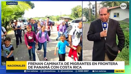 Frenan caminata de migrantes en frontera de Panamá con Costa Rica