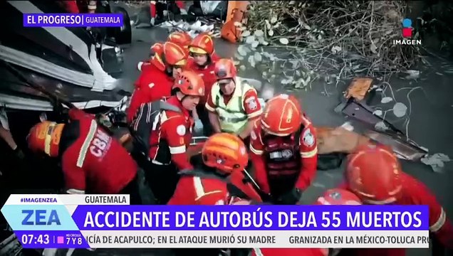 Autobús cae a un barranco en Guatemala y mueren 55 pasajeros