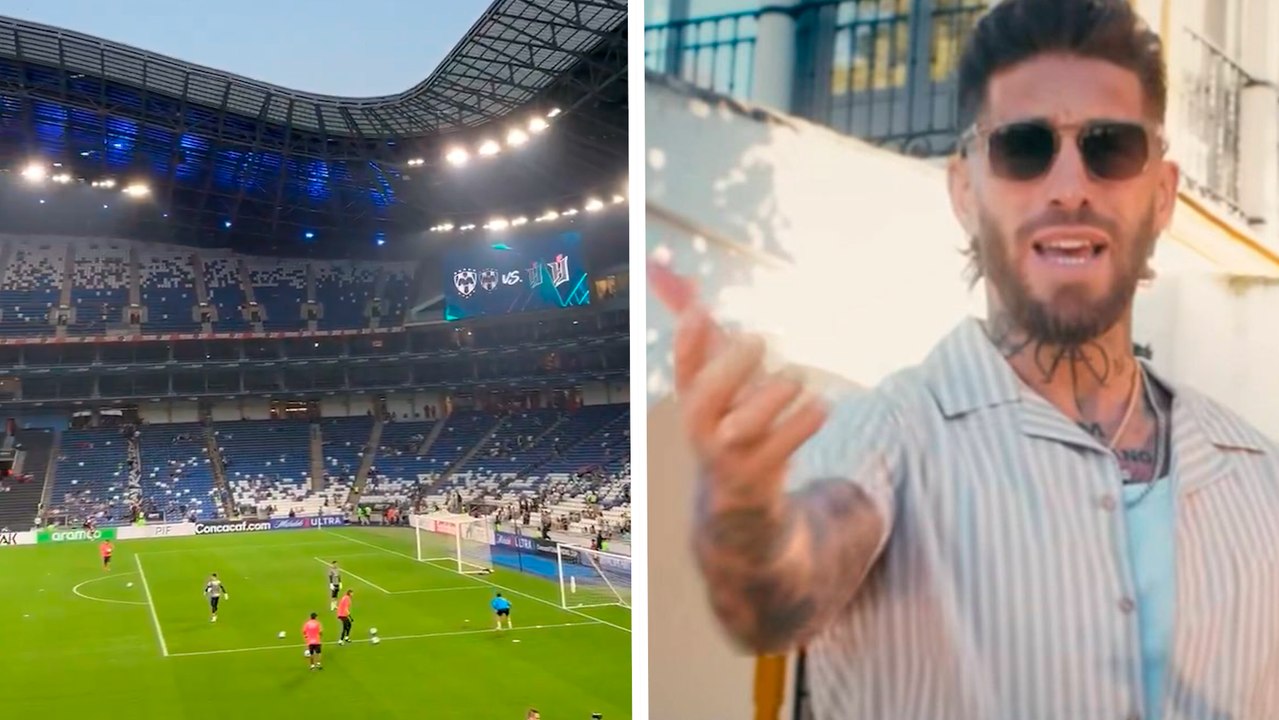 Rayados: En el Estadio BBVA se escucha la canción "No me contradigas", interpretada por Sergio Ramos, previo al juego de Concachampions