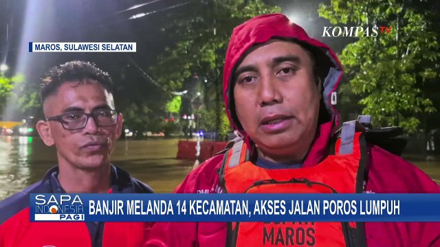 Banjir Melanda 14 Kecamatan di Maros, Akses Jalan Poros Antar Provinsi Lumpuh