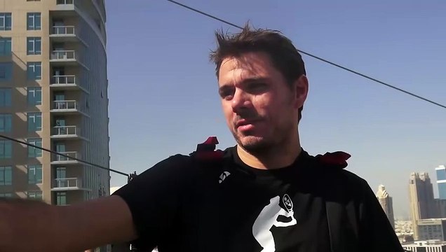 Swiss tennis player Stan Wawrinka dares Dubai's XLine zip-line