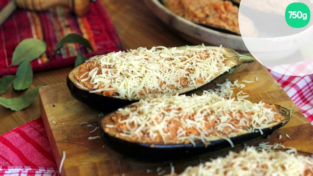 Aubergine farcie au jambon
