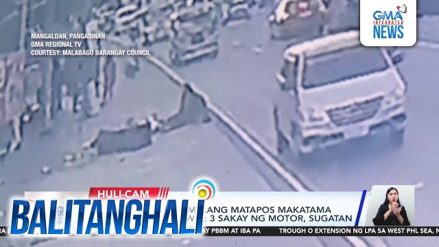 Motorsiklo, sumemplang matapos makatama ng asong tumatawid; 3 sakay ng motor, sugatan | Balitanghali