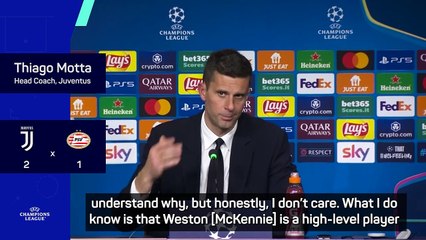 Goalscorer McKennie impossible to leave out of Juve side - Thiago Motta