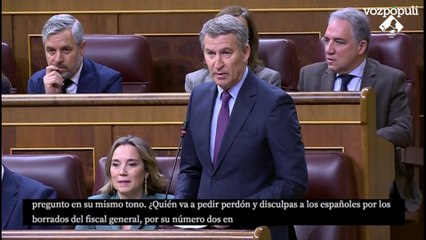 Feijóo, a Sánchez: "¿Quién va a pedir disculpas a los españoles por su hermano investigado?"