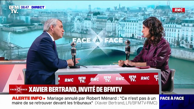 Xavier Bertrand: Madame Le Pen n'a certainement pas envie que je fasse à la tête du gouvernement ou à la tête d'un ministère, ce que je fais dans la région des Hauts-de-France