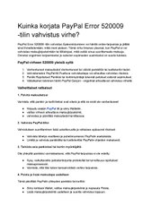 Kuinka korjata PayPal Error 520009 -tilin vahvistus virhe