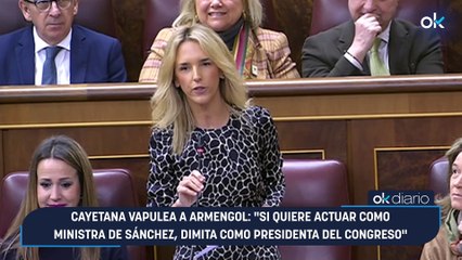 Cayetana vapulea a Armengol: "Si quiere actuar como ministra de Sánchez, dimita como presidenta del Congreso"