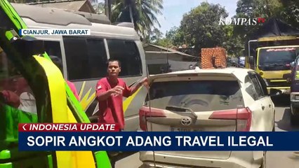 Sopir Minibus Hadang Mobil Travel Gelap di Cianjur