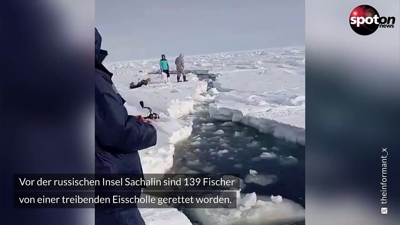 Russland: Rund 140 Fischer von Eisscholle gerettet