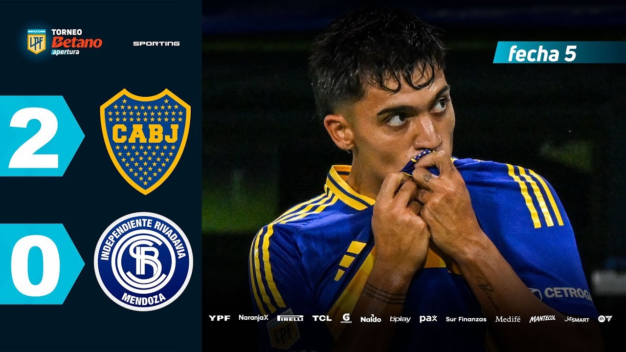 Boca vs Independiente Rivadavia (2-0) | LPF Torneo Apertura 2025 | Fecha 5