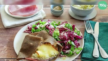 Galette de sarrasin à la raclette et fondue d'endives