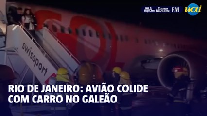 RIO DE JANIERO Avião colide com carro no Galeão