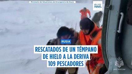 Más de 100 pescadores rescatados de un témpano de hielo a la deriva en la región rusa de Sajalín