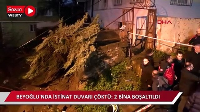 Beyoğlu'nda istinat duvarı çöktü