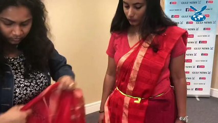 How to wear the Sri Lankan Osariya