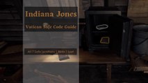 EVERY Indiana Jones Vatican Safe Code Cracked- Locations, Requirements, Hints, Loot, rtx gameplay pc