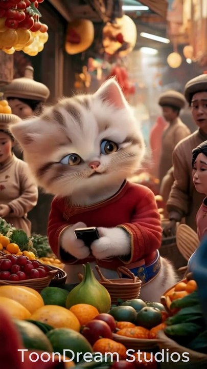 Cute Cat Takes Over the Market with an Unexpected Twist