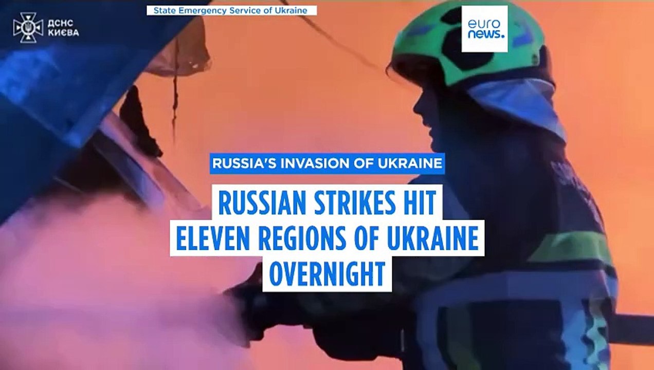 Russian drone and missile attacks hit 11 Ukrainian regions overnight