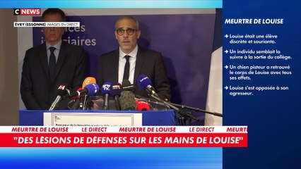 Revivez l'intégralité de la conférence de presse du procureur de la République d'Evry, concernant le meurtre de la petite Louise