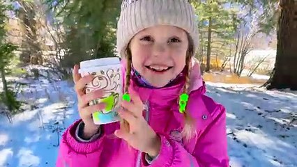 Nastya and Dad in a New Year's story about a family trip