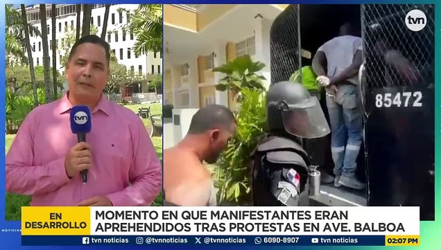 Varios aprehendidos por protestas en la avenida Balboa