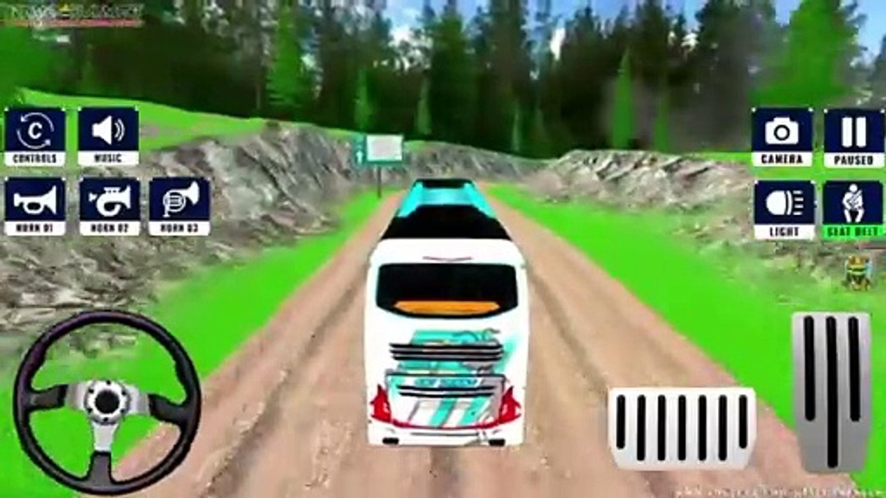 Offroad coach bus driving simulator gameplay 3d