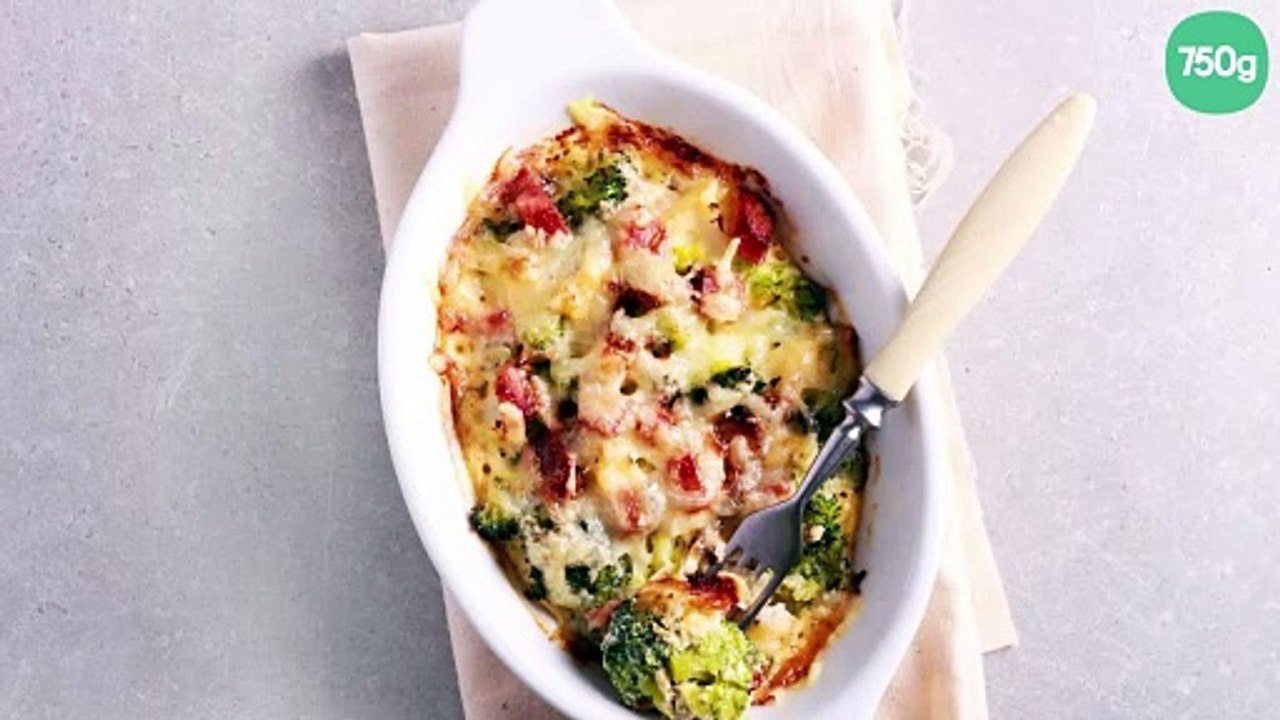 Gratin de brocolis au jambon