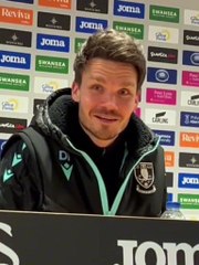 Danny Röhl reacts to a historic win away at Swansea City for Sheffield Wednesday