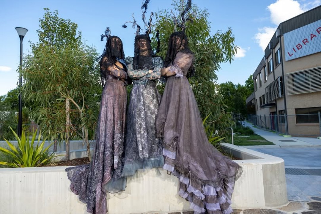 The witches of Lakespeare's Macbeth wander through the audience on opening night