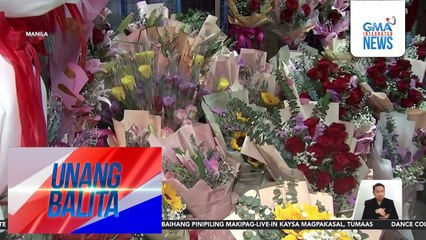 Tindahan ng mga bulaklak, dinarayo ng mag magse-celebrate ng Valentine's Day bukas | Unang Balita