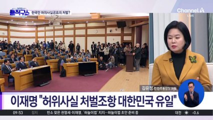 이재명 “허위사실 처벌조항 대한민국 유일”
