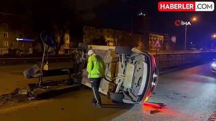Alkollü Sürücü Kazada Yaralanmadan Kurtuldu, Bisiklet ve Motosikletliye Ceza Kesildi