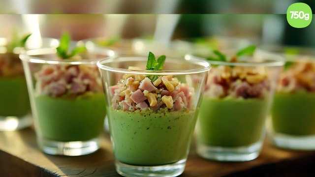 Verrines courgette jambon noix de cajou