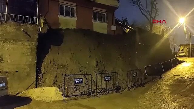 İstanbul - Beykoz’da istinat duvarı çöken bina boşaltıldı; o anlar güvenlik kamerasında