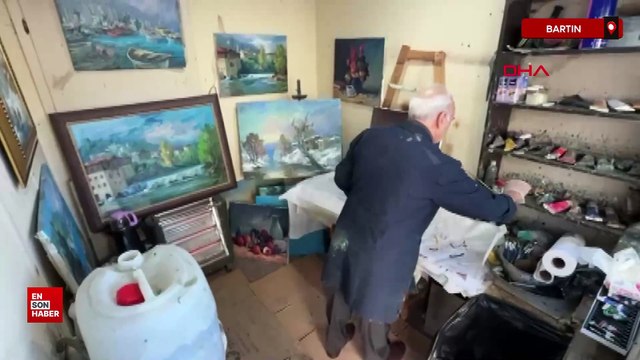 Bartın'da uzman doktor Bayram Yorulmaz 52 yıldır yağlı boya resim yapıyor