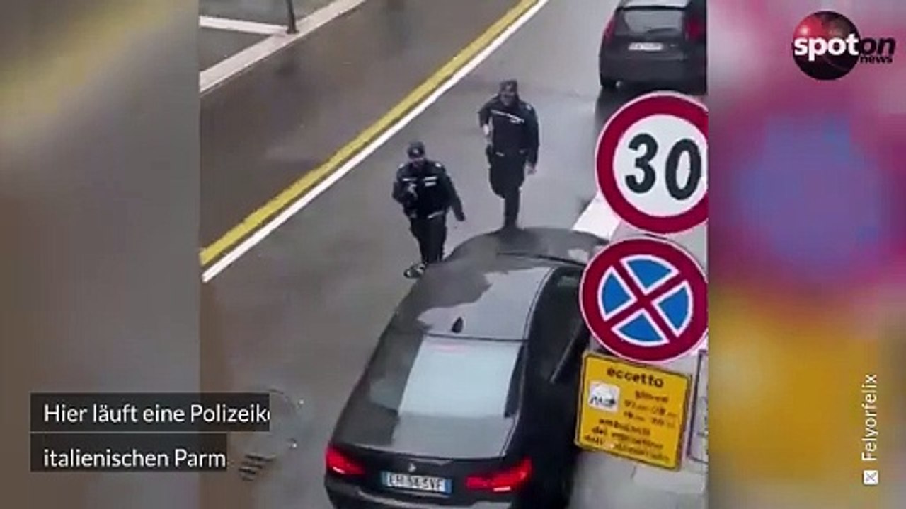 Rüpel-Fahrer flieht mit Polizist auf der Motorhaube