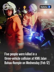 Five killed in three-vehicle collision in Negri Sembilan