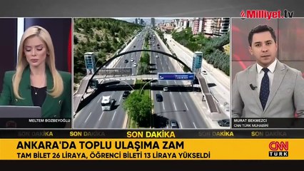 Ankara'da toplu ulaşıma zam