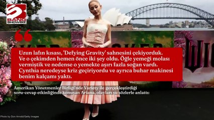 Ariana Grande 'Wicked' setinde talihsiz kaza: Poposunu yaktı