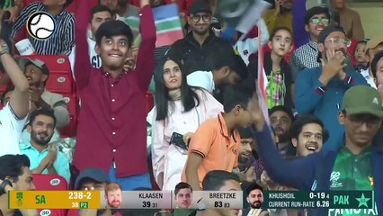 STUNNING WORK IN THE FIELD 👏  Salman Ali Agha pulls off a blinder to dismiss Breetzke