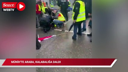 Münih'te araba, kalabalığa daldı
