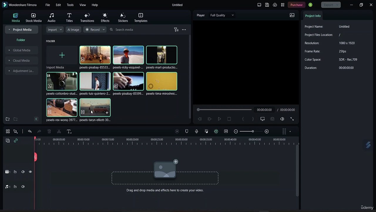4. Import Media file- WONDERSHARE FILMORA