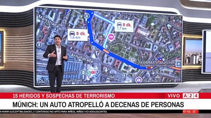 Una persona atropelló con su auto a 15 peatones en Múnich