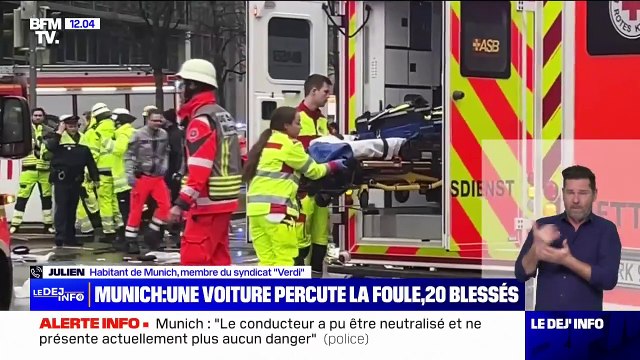 Foule percutée par une voiture à Munich: au moins 20 blessés dont deux grièvement
