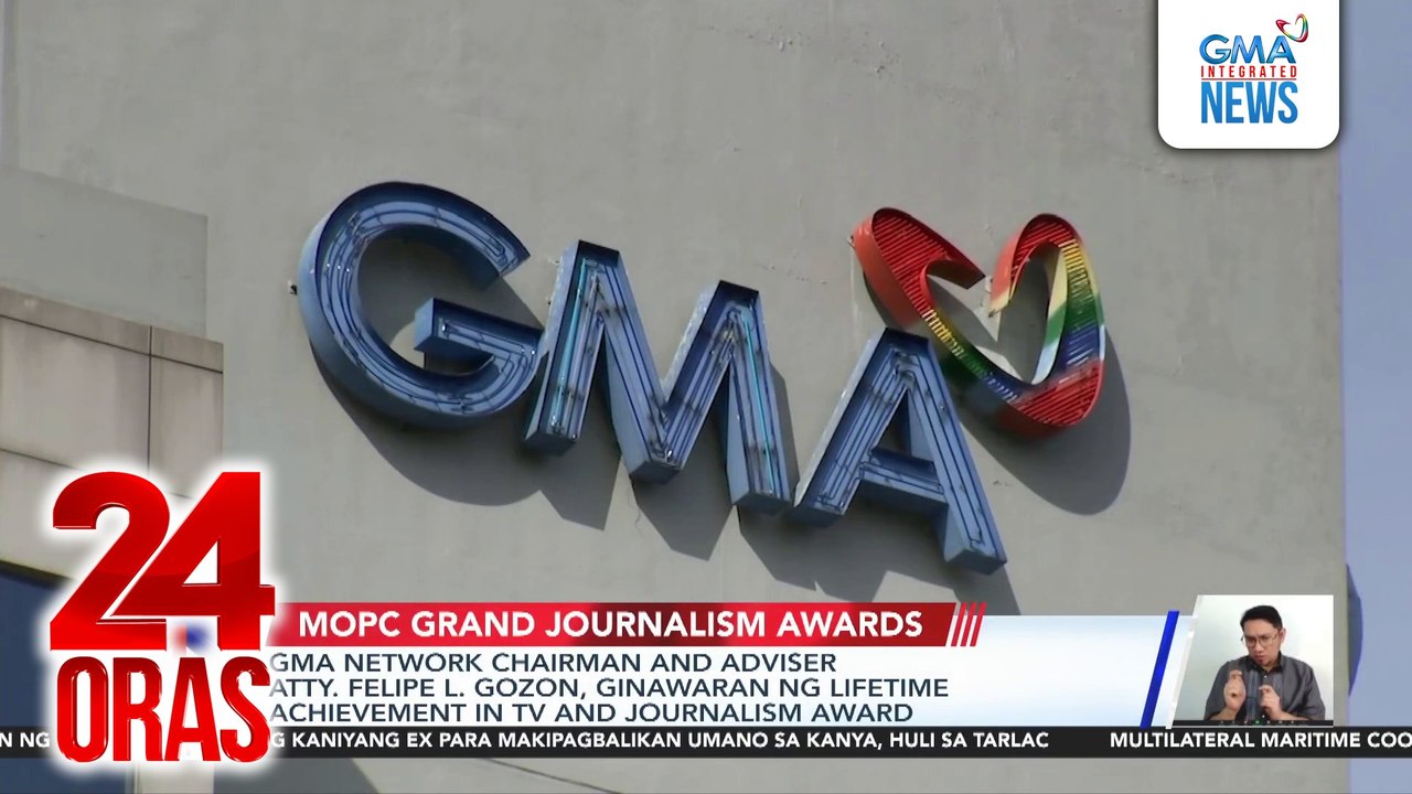 GMA Network Chairman and Adviser Atty. Felipe L. Gozon, ginawaran ng Lifetime Achievement in TV and Journalism Award | 24 Oras