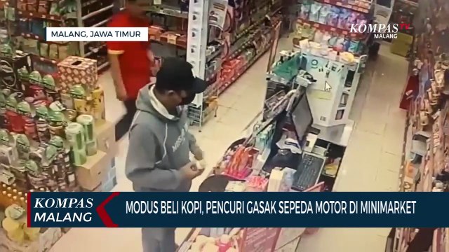 Modus Beli Kopi, Maling Curi Sepeda Motor di Minimarket