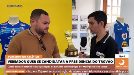 Vereador anuncia que é pré-candidato à presidência do Atlético de Cajazeiras: “Vamos subir o Trovão”