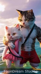 Cat Lifeguard Saves the Day! 🐱🏖️ Water Adventures with Fluffy Friends